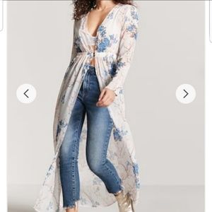 Long Sleeve Floral Duster/Cover Up
